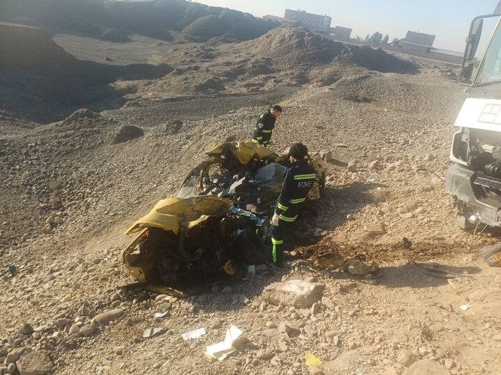 برخورد مرگبار تاکسی با تریلی در محور پاکدشت–ورامین ۵ کشته برجای گذاشت