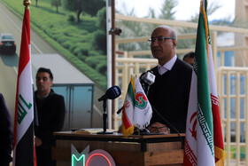 سخنرانی منوچهر حبیبی استاندار کرمانشاه در مراسم آغاز به کار اعطای روادید تردد خودروهای سواری از مرز خسروی در سفر وزیر فرهنگ و ارشاد اسلامی به کرمانشاه