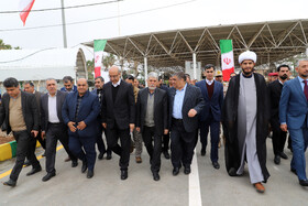 مراسم آغاز به کار اعطای روادید تردد خودروهای سواری از مرز خسروی در سفر وزیر فرهنگ و ارشاد اسلامی به کرمانشاه