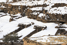 طبیعت برفی روستای دستکند میمند کرمان