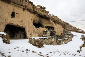 طبیعت برفی روستای دستکند میمند کرمان