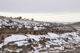 طبیعت برفی روستای دستکند میمند کرمان