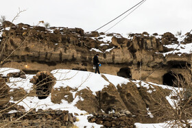 طبیعت برفی روستای دستکند میمند کرمان