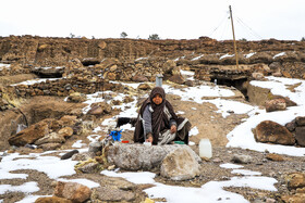 طبیعت برفی روستای دستکند میمند کرمان