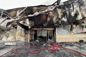 آتش بازارچه جنت‌آباد خاموش شد/ ادامه عملیات لکه گیری/ حادثه بدون فوتی