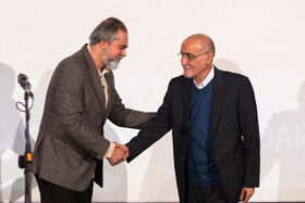 رائدفرید زاده، رئیس سازمان سینمایی، منوچهر محمدی، تهیه کننده در حاشیه روز چهارم چهلوچهارمین جشنواره فیلم فجر