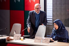 منوچهر محمدی در نشست خبری سرزمین فرشته‌ها به کارگردانی بابک خواجه پاشا در چهل‌ و چهارمین جشنواره فیلم فجر