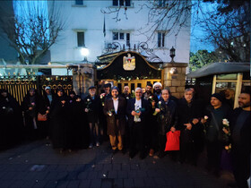 سفارت فلسطین گل‌باران شد