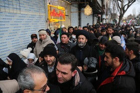 آیت‌الله سیدحسن عاملی نماینده ولی‌فقیه در استان و امام‌جمعه اردبیل در راهپیمایی 22 بهمن در اردبیل