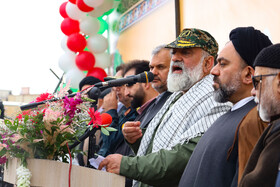 سخنرانی سردار محمدرضا نقدی مشاور عالی فرمانده کل سپاه پاسداران در راهپیمایی ۲۲ بهمن ۱۴۰۴ در شهرکرد