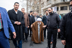 احمد جنتی، دبیر شورای نگهبان در راهپیمایی ۲۲ بهمن ۱۴۰۴ - تهران