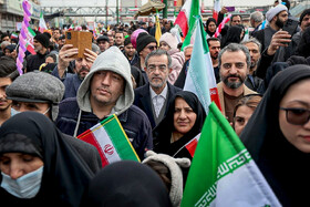 علی منتظری در راهپیمایی ۲۲ بهمن