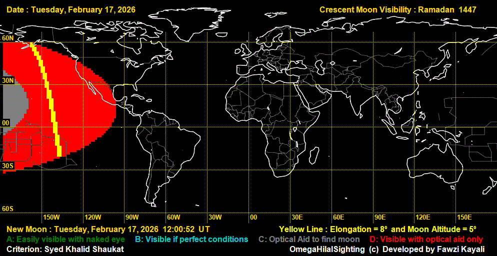 نقشه های رؤیت هلال ماه رمضان ۱۴۰۴ چه می گویند؟