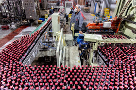 پس از لیبل زنی به بطری ها جهت بسته بندی به دستگاه های مربوطه منتقل می شوند