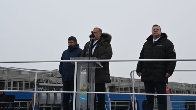 کاظم جلالی در مراسم تحویل کشتی«ساحل خزر» به ایران افزایش ظرفیت ناوگان کشتیرانی ایران در دریای خزر