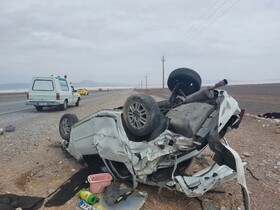 یک فوتی، پیامد واژگونی خودرو در محور نایین به انارک