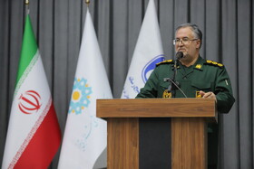 الیاس گل محمدزاده، جانشین فرمانده سپاه عاشورا آذربایجان شرقی در آیین اختتامیه نهمین جشنواره رسانه‌ای ابوذر آذربایجان شرقی