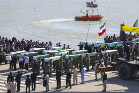 ورود پیکر پاک ۸۵ شهید دوران دفاع مقدس از طریق مرز آبی اروند به کشور