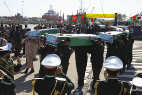 ورود پیکر پاک ۸۵ شهید دوران دفاع مقدس از طریق مرز آبی اروند به کشور