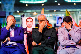 سرتیپ پاسدار حسین نجات در مراسم چهلم جانباختگان ناآرامی‌های دی ماه