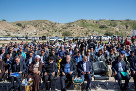 مراسم کلنگ زنی عملیات اجرایی طرح میان‌مدت تامین آب شرب شهرستان رامهرمز با حضور عباس علی‌آبادی وزیر نیرو