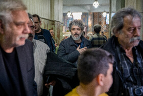 محسن برمهانی، معاون سیما در مراسم ختم مرحوم عنایت بخشی