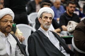 حجت‌السلام اسدالله جعفری، رئیس کل دادگستری استان اصفهان در مراسم گرامیداشت چهلمین روز شهادت مدافعان امنیت - اصفهان