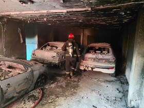 ۱۲ مصدوم در آتش‌سوزی‌ مجتمع مسکونی همدان