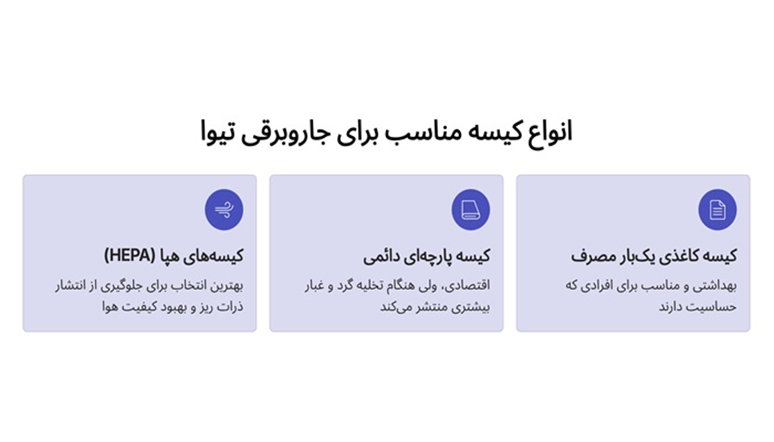 نحوه تعویض کیسه جاروبرقی سطلی تیوا
