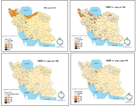 آنفلوآنزا در ۲ استان بالاتر از سطح هشدار