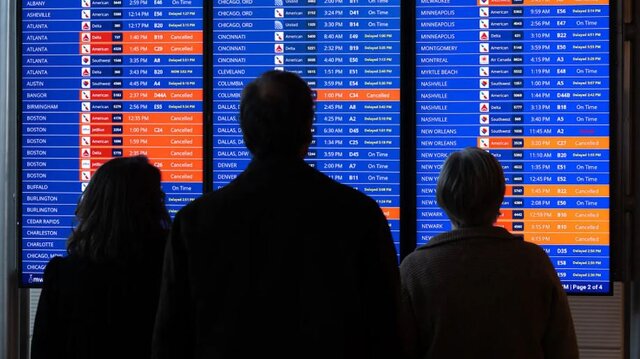 لغو بیش از ۵۰۰۰ پرواز ایرلاین‌های آمریکا