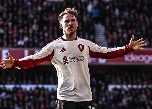 برتری لیورپول با گل دقیقه ۷+۹۰ مک‌آلیستر!