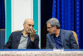 از چپ - محمدحسین امید، رئیس دانشگاه تهران در جلسه شورای عالی عتف با حضور معاون اول رئیس جمهور