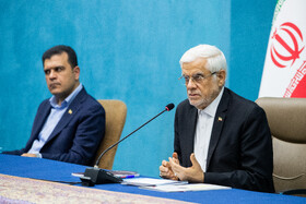 محمدرضا عارف، معاون اول رئیس جمهور و حسین افشین، معاونت علمی و فناوری در جلسه شورای عالی عتف