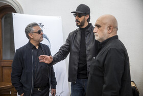 بهرام افشار، بازیگر در مراسم یابود جواد گنجی