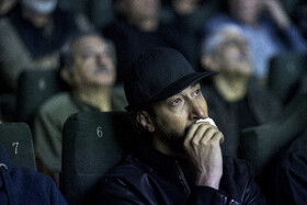 بهرام افشار، بازیگر در مراسم یابود جواد گنجی