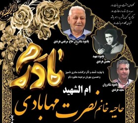 مادر شهید والامقام محسن هرندی به فرزند شهیدش پیوست