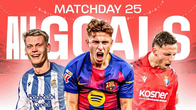 ویدیو/ تمام گل‌های هفته ۲۵ لالیگا