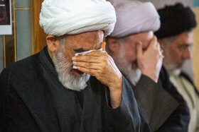 حجت‌الاسلام والمسلمین محسن قمی در مراسم ختم دکتر محمد قمی در حسینیه شهدا قم