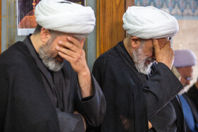 حجت‌الاسلام والمسلمین محسن قمی در مراسم ختم دکتر محمد قمی در حسینیه شهدا قم