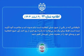 امکان تغییر حوزه انتخابیه داوطلبان انتخابات شوراهای اسلامی شهر و روستا وجود دارد