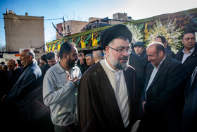 سیدیاسر خمینی در مراسم تشییع و خاکسپاری آیت‌الله امام‌جمارانی