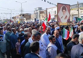 راهپیمایی مردم سیستان و بلوچستان در حمایت از رهبر شهید و جمهوری اسلامی