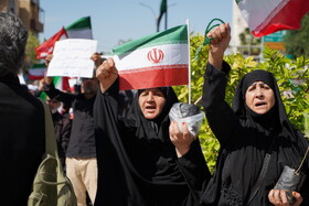راهپیمایی مردم بوشهر در انزجار از جنایات آمریکا و رژیم صهیونیستی