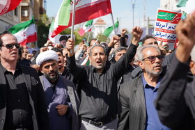 راهپیمایی مردم بوشهر در انزجار از جنایات آمریکا و رژیم صهیونیستی