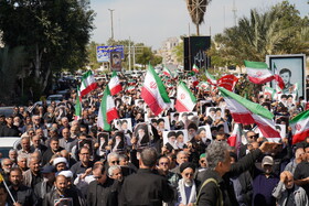 راهپیمایی مردم بوشهر در انزجار از جنایات آمریکا و رژیم صهیونیستی