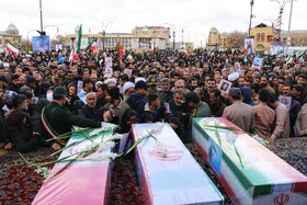 مراسم تشییع پیکر 3 شهید حملات آمریکایی صهیونیستی در همدان
