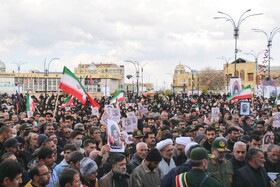 مراسم تشییع پیکر 3 شهید حملات آمریکایی صهیونیستی در همدان