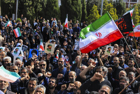تشییع ۷ شهید تجاوز آمریکایی صهیونی و بیعت با رهبر انقلاب در کرمان