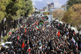تشییع ۷ شهید تجاوز آمریکایی صهیونی و بیعت با رهبر انقلاب در کرمان